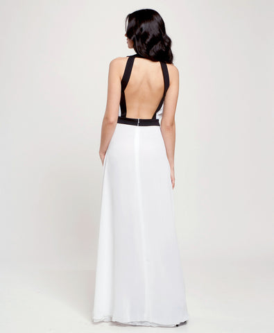 Asymmetric embellished silk dress